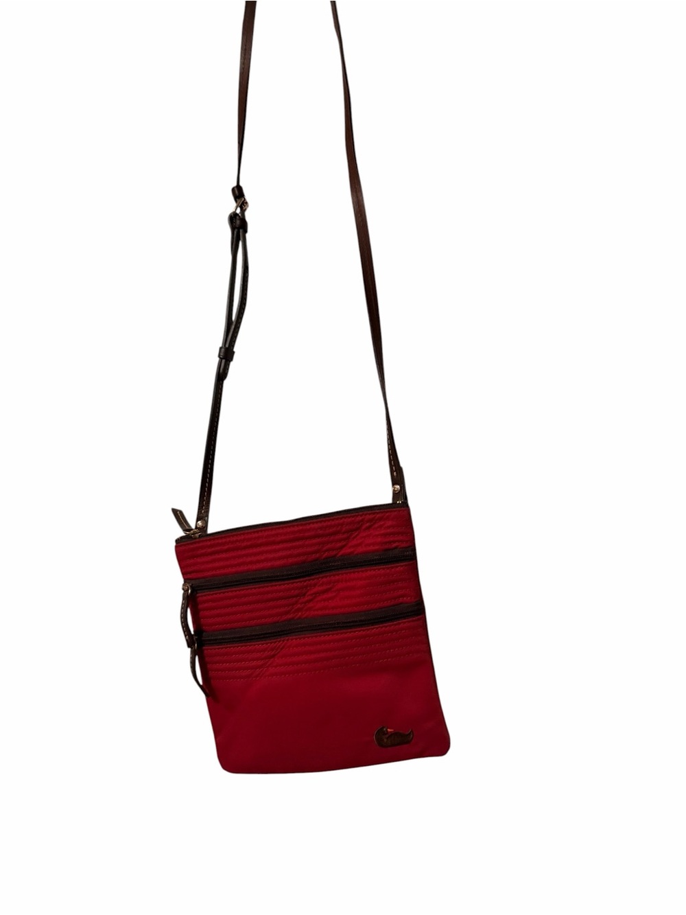 Dooney & Bourke Red Crossbody with Brown Strap